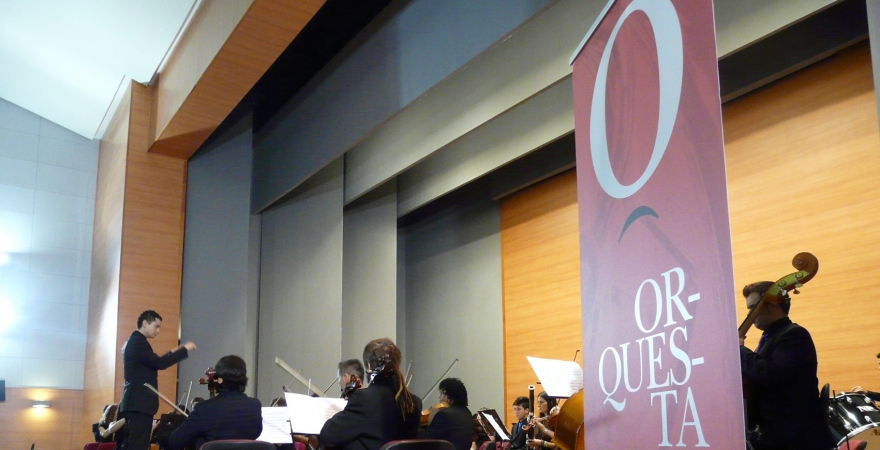Momento del concierto de la Orquesta de la Universidad de Jaén.
