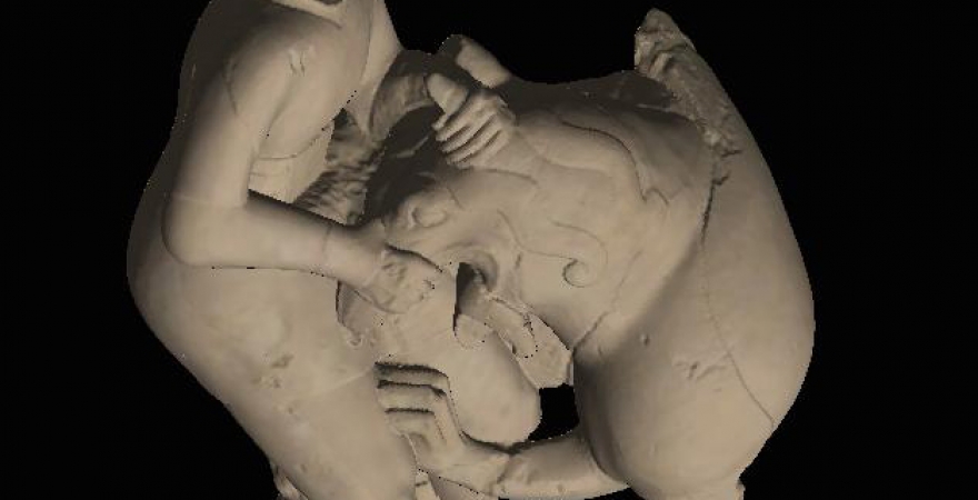 Modelo 3D obtenido de la escultura Griphomaquia.