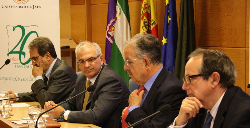 De izquierda a derecha: Emilio Ontiveros, Manuel Parras, Juan Ramón Cuadrado y Juan José Toribio