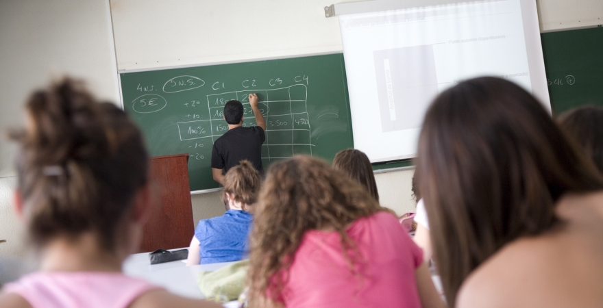 Alumnado en clase en la Universidad de Jaén.