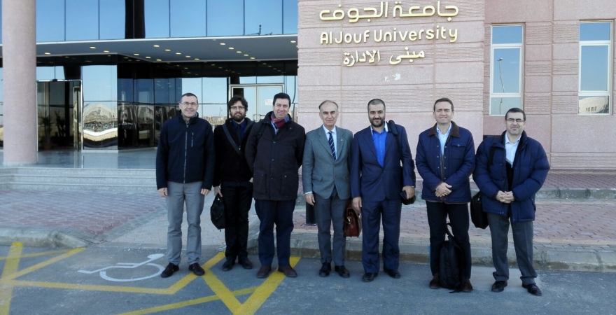 Investigadores de la UJA, en su visita a la Universidad de Al Jouf.