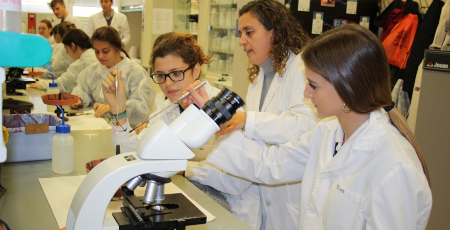 Estudiantes realizan un taller en el laboratorio durante la pasada Semana de la Ciencia