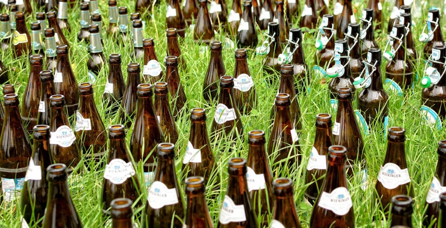 Botellas de cerveza.