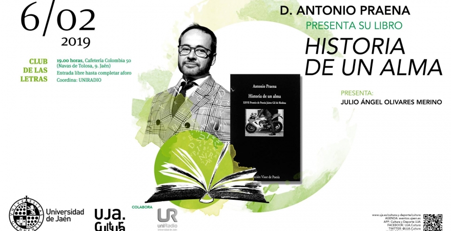 Cartel del Club de las Letras, con Antonio Praena.