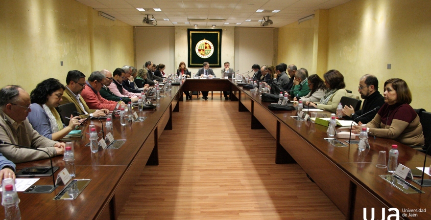 Consejo de Gobierno de la Universidad de Jaén, celebrado hoy.