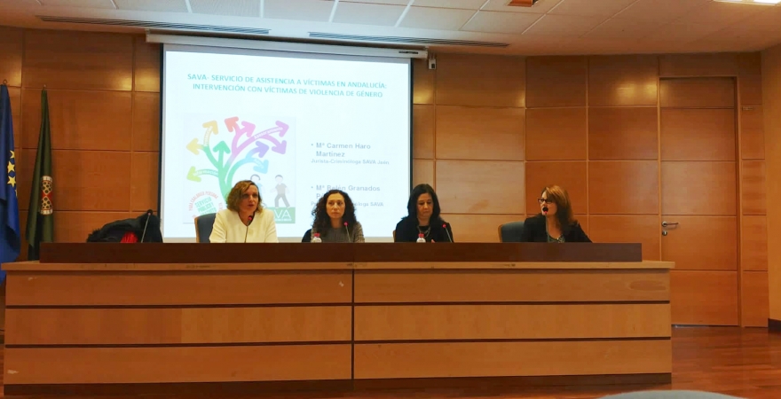 Momento de la conferencia 'Servicio de Asistencia a las Víctimas en Andalucía (SAVA): intervención con víctimas de violencia de género'