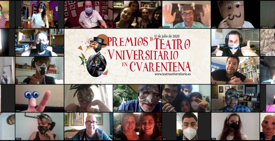 Foto de la entrega de los Premios de Teatro Universitario en Cuarentena. Foto. Facebook de la Federación Española de Teatro Universitario