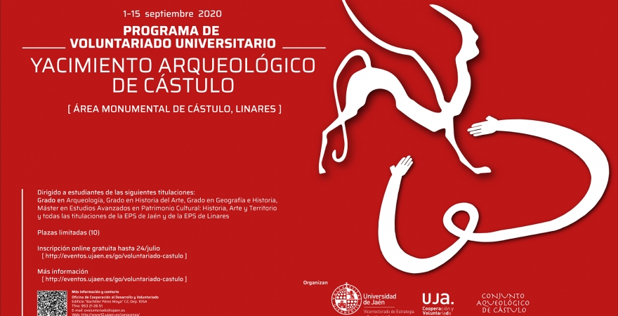 Cartel del Programa de Voluntariado Universitario en el yacimiento de Cástulo.