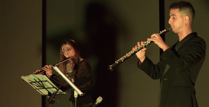 Carmen vera y Juan José Zafra, durante el concierto. Fotografía: Fernando Mármol