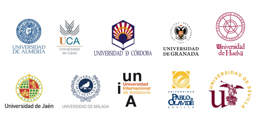 Logotipos de las diez universidades públicas andaluzas.