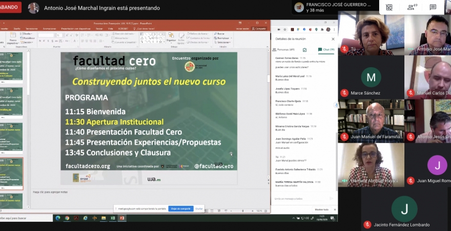 Desarrollo virtual del encuentro.