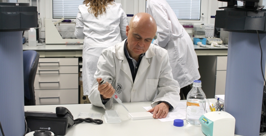 El catedrático de Inmunología de la UJA, José Juan Gaforio, en su laboratorio.