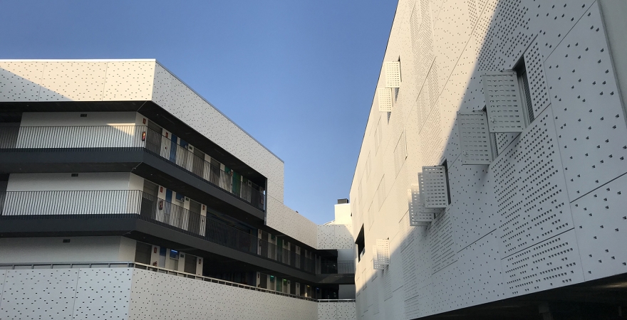 Vista interior del Edificio de Alojamientos Universitarios de la UJA.