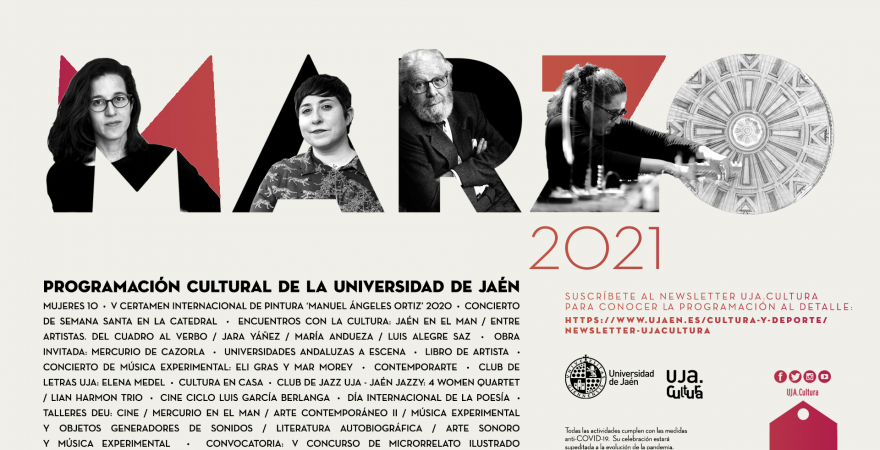 Cartel de la programación cultural de marzo de la UJA.
