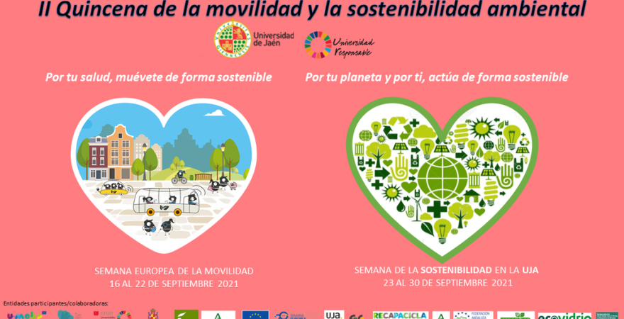 Cartel de la II Quincena de la Movilidad y la Sostenibilidad Ambiental de la UJA
