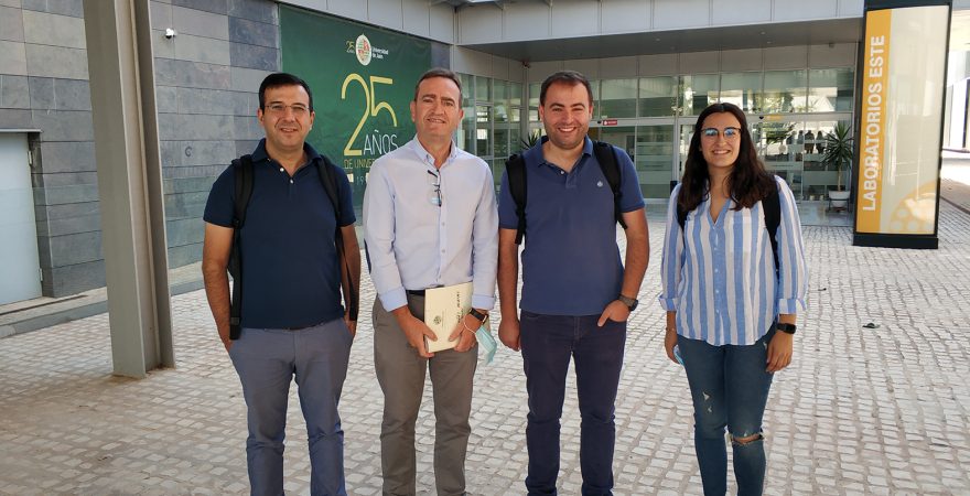Participantes en el proyecto por parte de la UJA y el IPB de Portugal J. Alberto Pereira, Ruperto Bermejo, Nuno Rodrigues y Maria del Carmen Murillo.