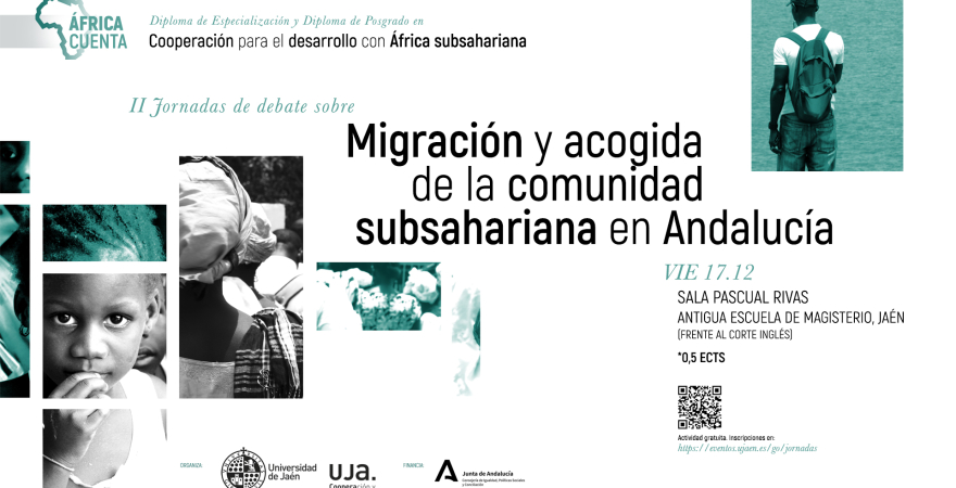 Cartel de las II Jornadas de debate sobre migración y acogida de la comunidad subsahariana en Andalucía.