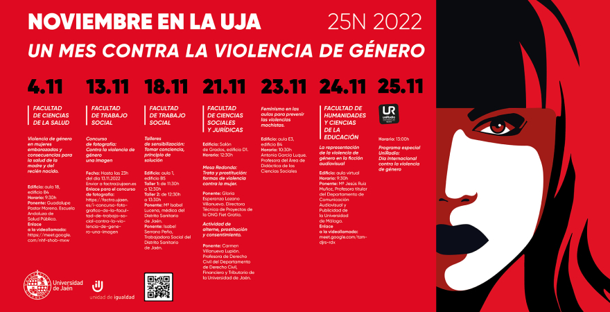 Cartel de ‘Noviembre en la UJA: un mes contra la violencia de género’