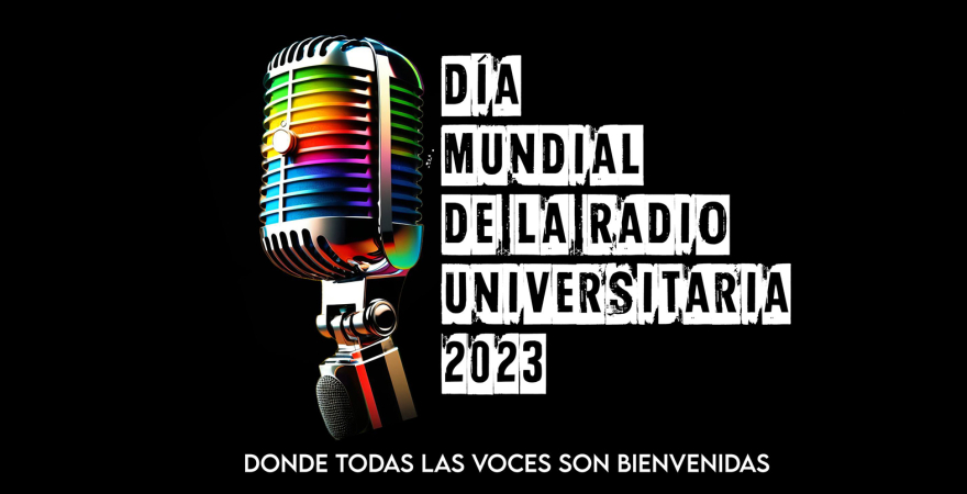 Cartel del Día Mundial de la Radio Universitaria.