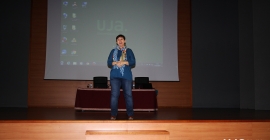 Ana Abril, una de las coordinadoras del proyecto en la UJA, en la sesión de presentación.