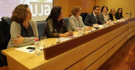 De izquierda a derecha: Mª Teresa Martín, Eloisa Carbonell, Hikmate Abriouel, Juan Gómez, África Yebra, Carmen Rísquez y Carmen Martínez. 