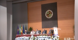 Momento del discurso del Rector de la UJA. Imagen: Unidad Audiovisual