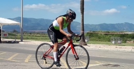 Nicole Echeverría, en la modalidad bici de Triatlón.