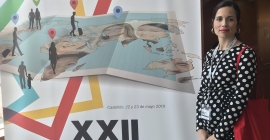 La investigadora de la UJA Isabel Carrillo, en el congreso celebrado en Castellón.