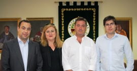 De izquierda a derecha, Miguel J. Medina, Adoración Mozas, Enrique Bernal y Domingo Fernández, autores del estudio junto a Raquel Puentes.