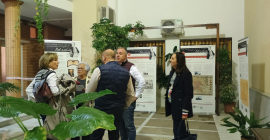 Representantes institucionales, durante la inauguración de la exposición en Guarromán