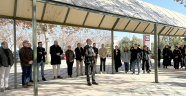Minuto de silencio en el Campus de Las Lagunillas guardado este martes.
