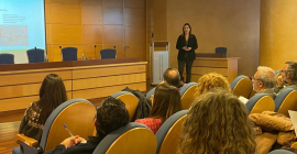 Celebración de las 'II Jornadas de Sinergias para la Colaboración Estratégica entre Unidades de Investigación del INUO', en el Salón de Grados del edificio A3 del Campus Las Lagunillas