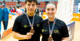 Carolina Aparicio Sánchez-Ballesteros y Hugo Quesada Segovia, bronce en la modalidad de Poomsae Mixto (Taekwondo). 