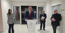 Inauguración de la muestra, a cargo del Rector Nicolás Ruiz.