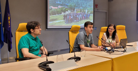 Acto de clausura con Julio Calero, Juan Manuel Jurado y Cristina da Conceição Ribeiro Carlos.