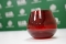 Vaso rojo granate para la cata de aceites de oliva.