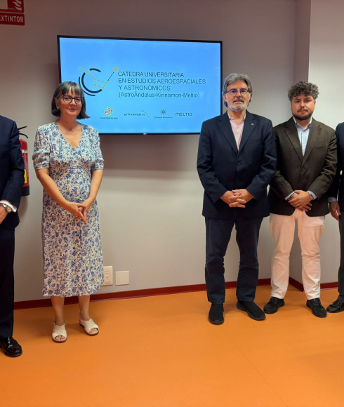 De izquierda a derecha: José Luis Sánchez, María del Carmen Muñoz Rodríguez, Alberto del Real Alcalá, José Jiménez Garrido Juan Manuel de Faramiñán.