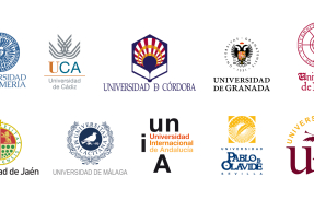 Escudos de las diez universidades públicas de Andalucía.