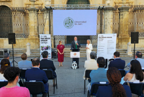 Intervención de Nicolás Ruiz, en la presentación realizada en la Plaza de Santa María de Jaén.