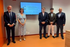 De izquierda a derecha: José Luis Sánchez, María del Carmen Muñoz Rodríguez, Alberto del Real Alcalá, José Jiménez Garrido Juan Manuel de Faramiñán.