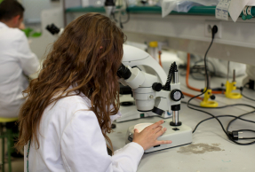 Investigadores en un laboratorio de la UJA.