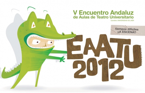 Cartel del V Encuentro Andaluz de Aulas de Teatro Universitario.