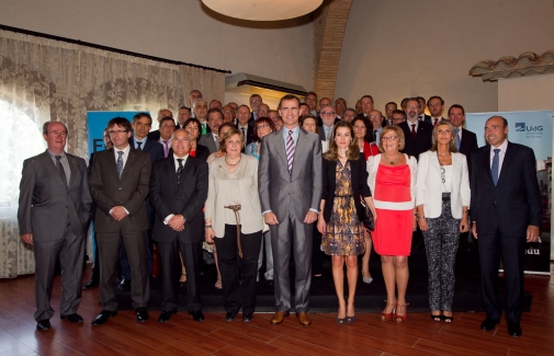 Los Rectores, con los Príncipes de Asturias.