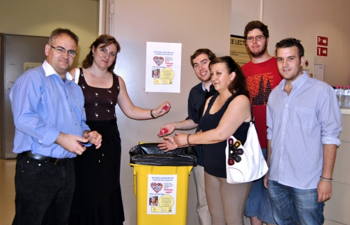 Los Vicerrectores de Estudiantes y de Planificación, junto a representantes del Consejo de Estudiantes. Foto: Laura Moreno