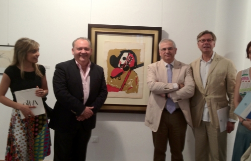 Gallarín y Parras, flanqueados por Maite Herrera, Carmen Muñoz y José Ángel Marín