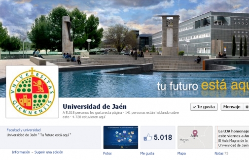 Página de la Universidad de Jaén en Facebook.