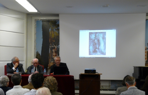 Manuel Parras, Alberto López y Paco Luis Baños, en la conferencia