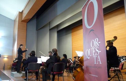 Momento del concierto de la Orquesta de la Universidad de Jaén.