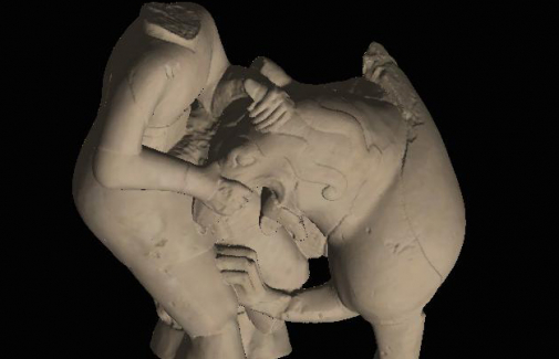 Modelo 3D obtenido de la escultura Griphomaquia.