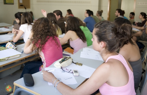 Alumnado en clase, en la Universidad de Jaén.